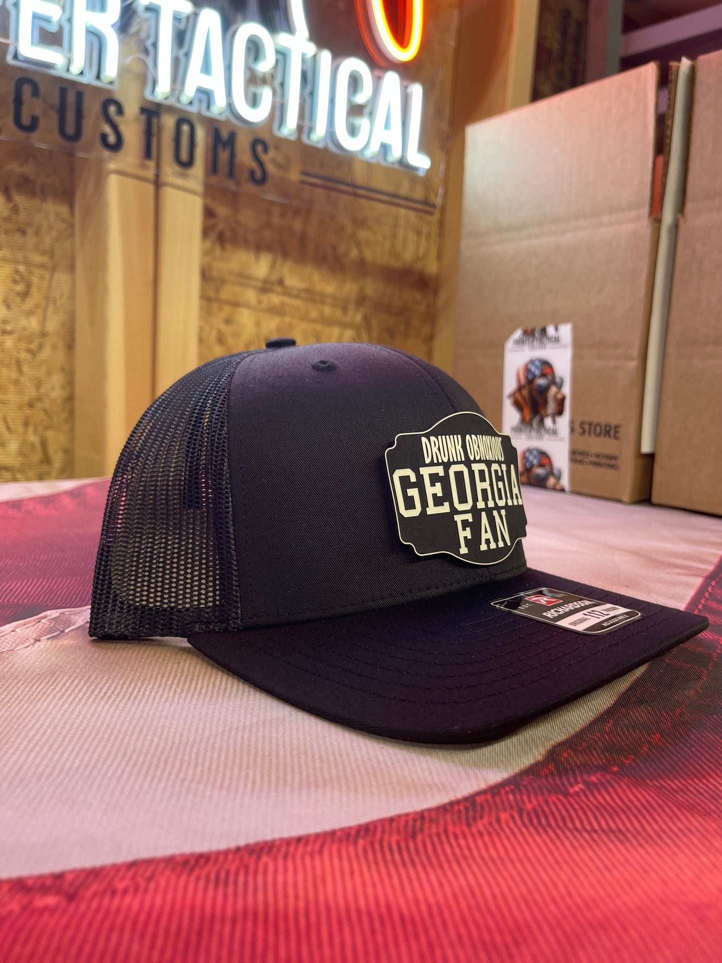 Drunk Obnoxious Georgia Black Hat – Black Out Patch Edition