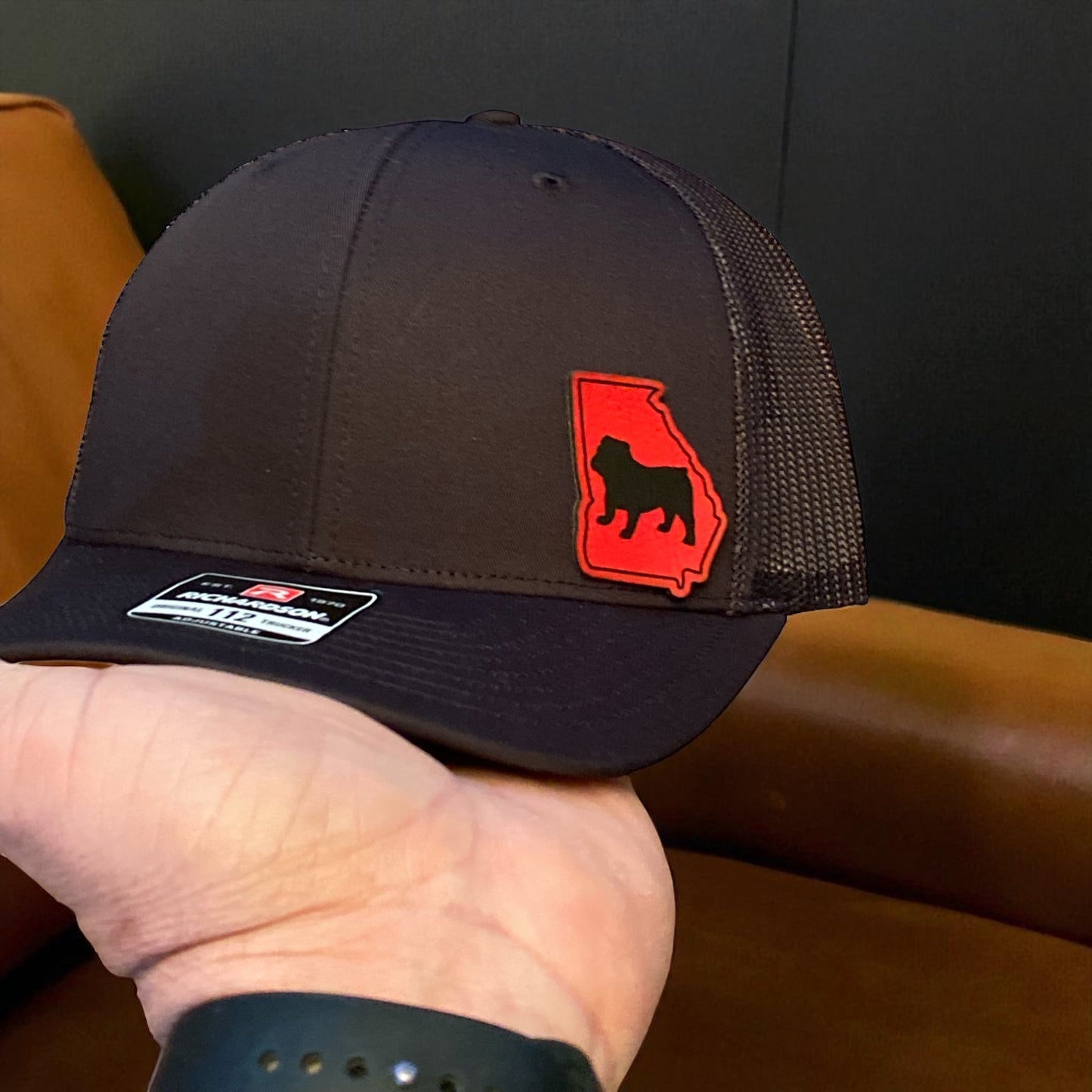 Georgia Bulldog State Patch – Black Richardson 112 Trucker Hat”