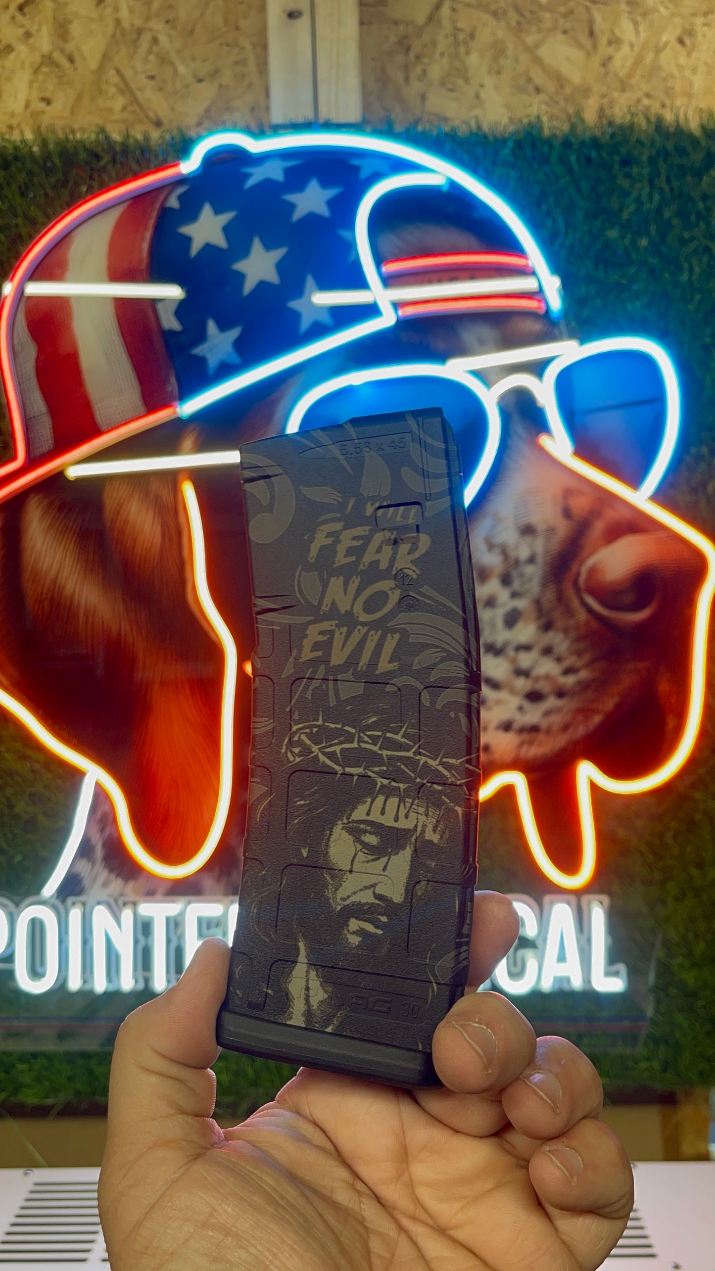 Custom Laser-Engraved “I Will Fear No Evil” AR Mag – Faith & Freedom Edition | Pointer Tactical Customs