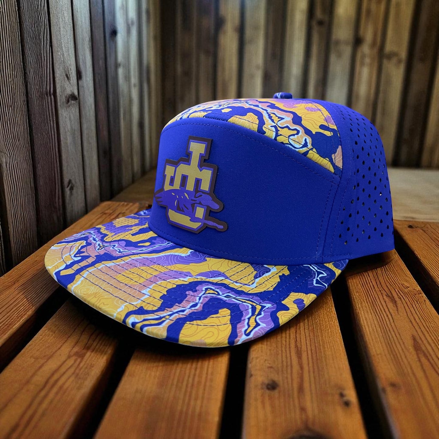 Jones County Purple & Gold Topographic Snapback Hat