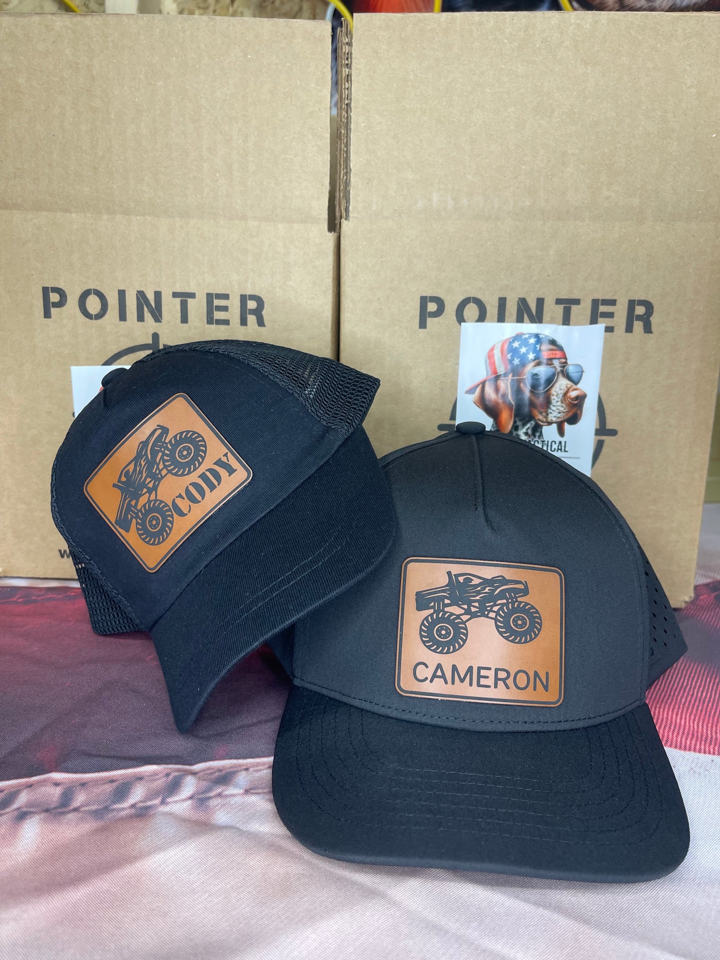 Custom Monster Truck Name Hat for Kids | Personalized Trucker Hat by Pointer Tactical Customs
