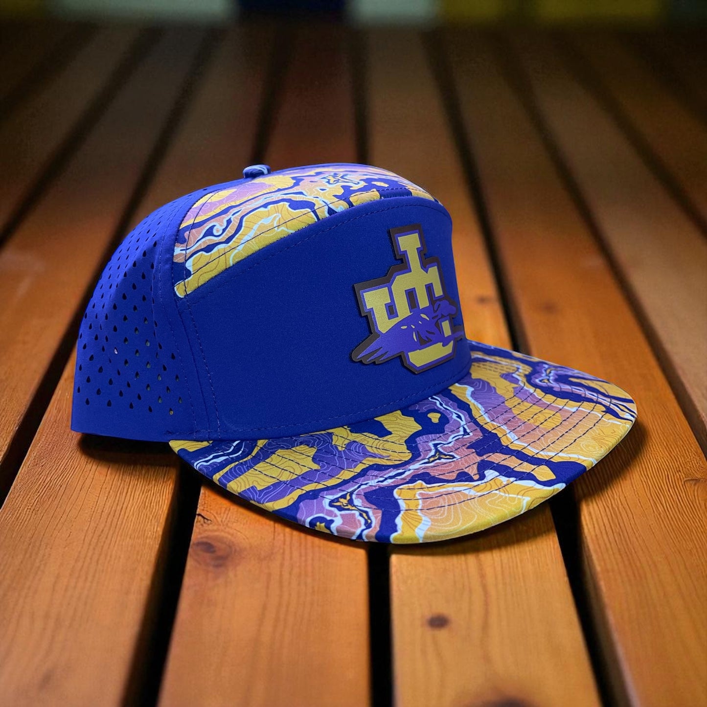 Jones County Purple & Gold Topographic Snapback Hat