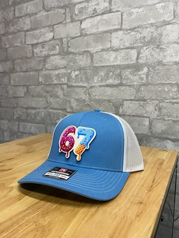 67 Ice Cream Donut Patch Hat – Light Blue/White Richardson Trucker