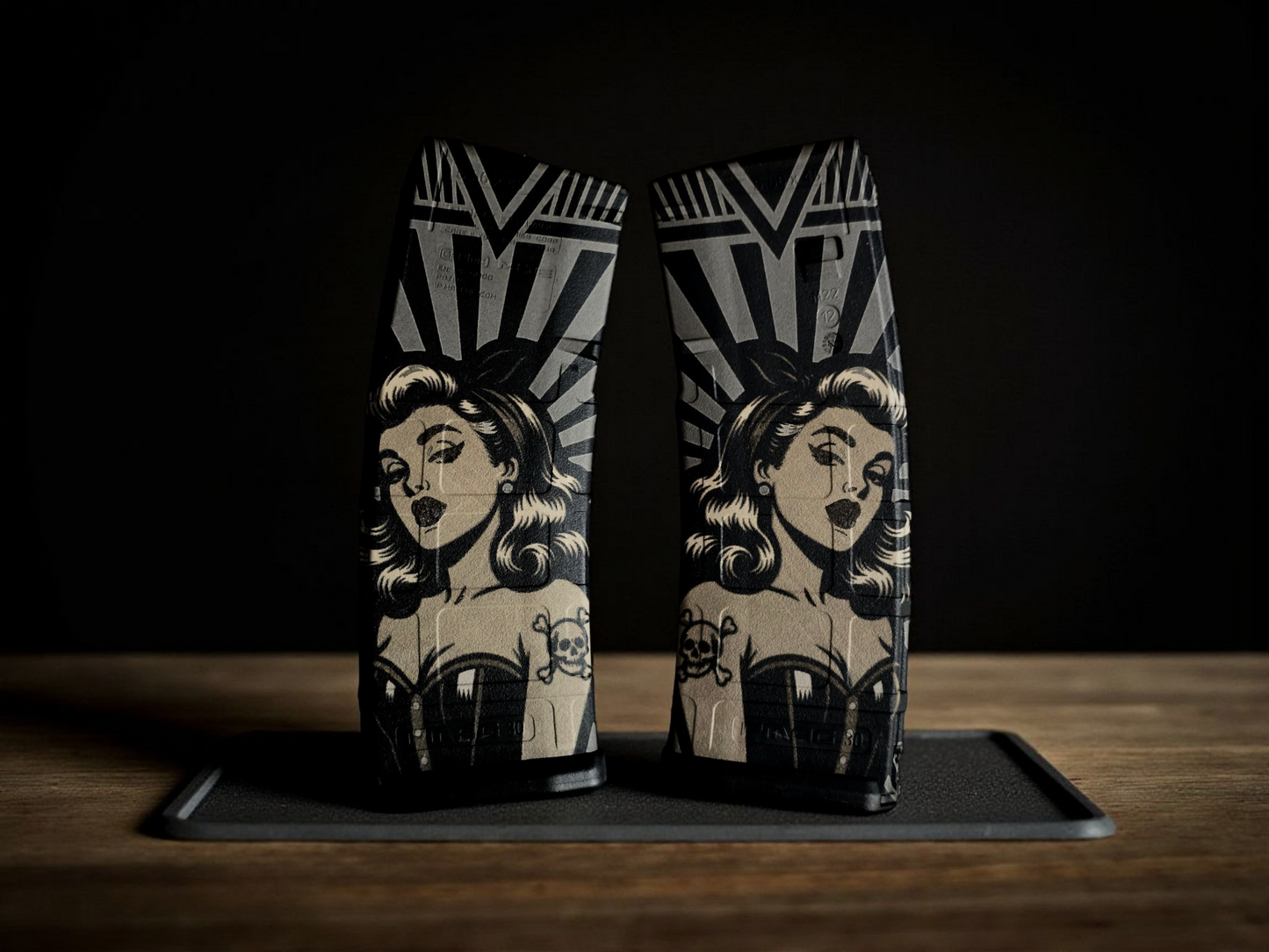 Pin-Up Girl Retro Art β Custom Laser-Engraved AR-15 Magazine | Pointer Tactical Customs