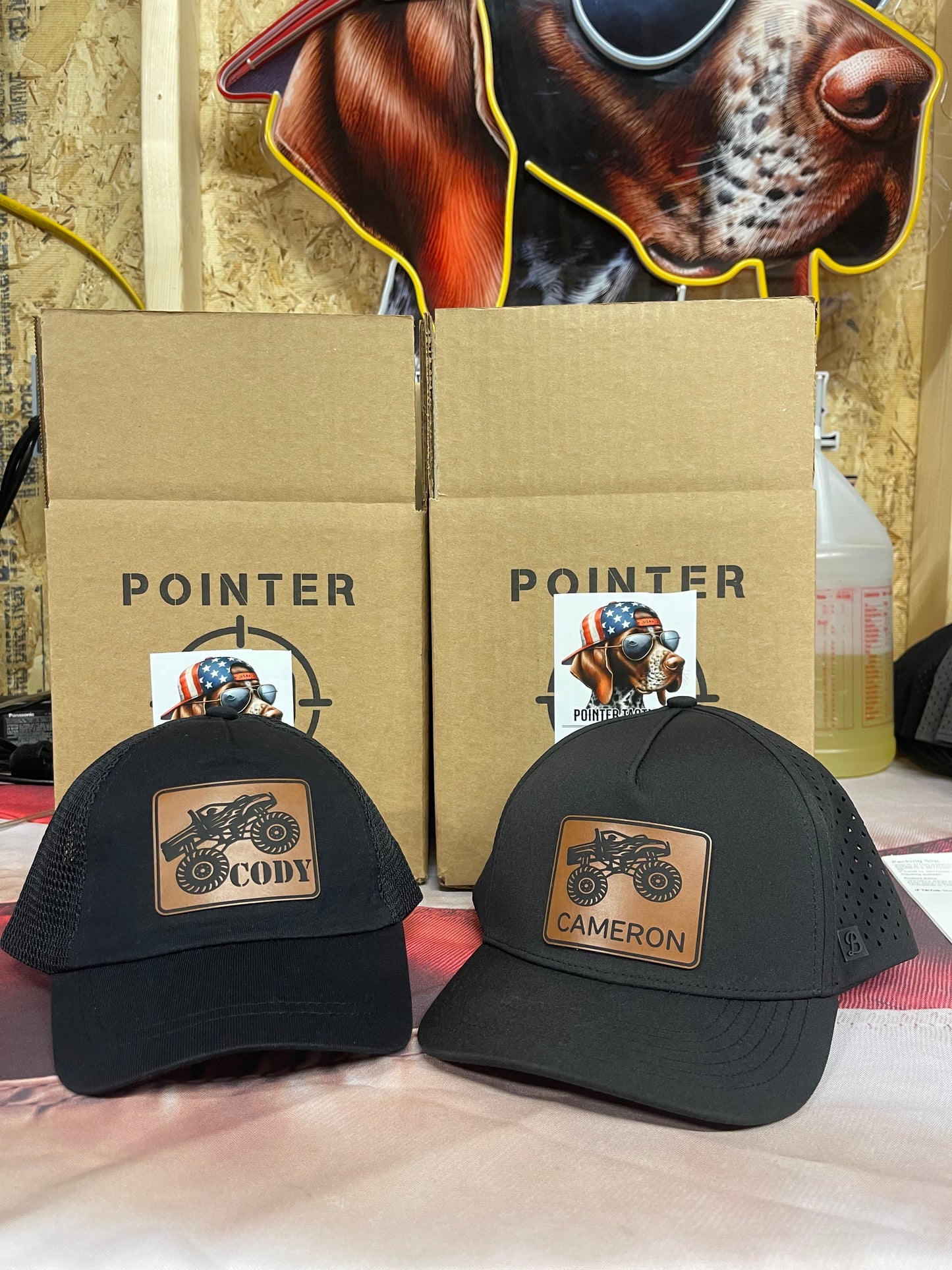 Custom Monster Truck Name Hat for Kids | Personalized Trucker Hat by Pointer Tactical Customs