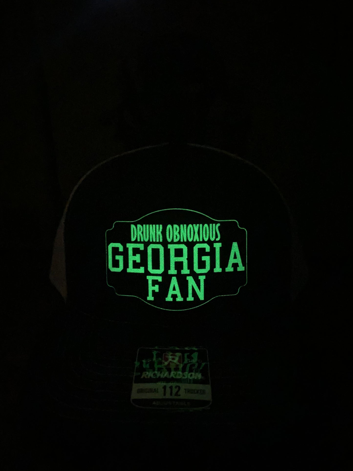 Drunk Obnoxious Georgia Fan Hat – Glow in the Dark Edition | Funny Richardson 112 Trucker Hat for Him & Her