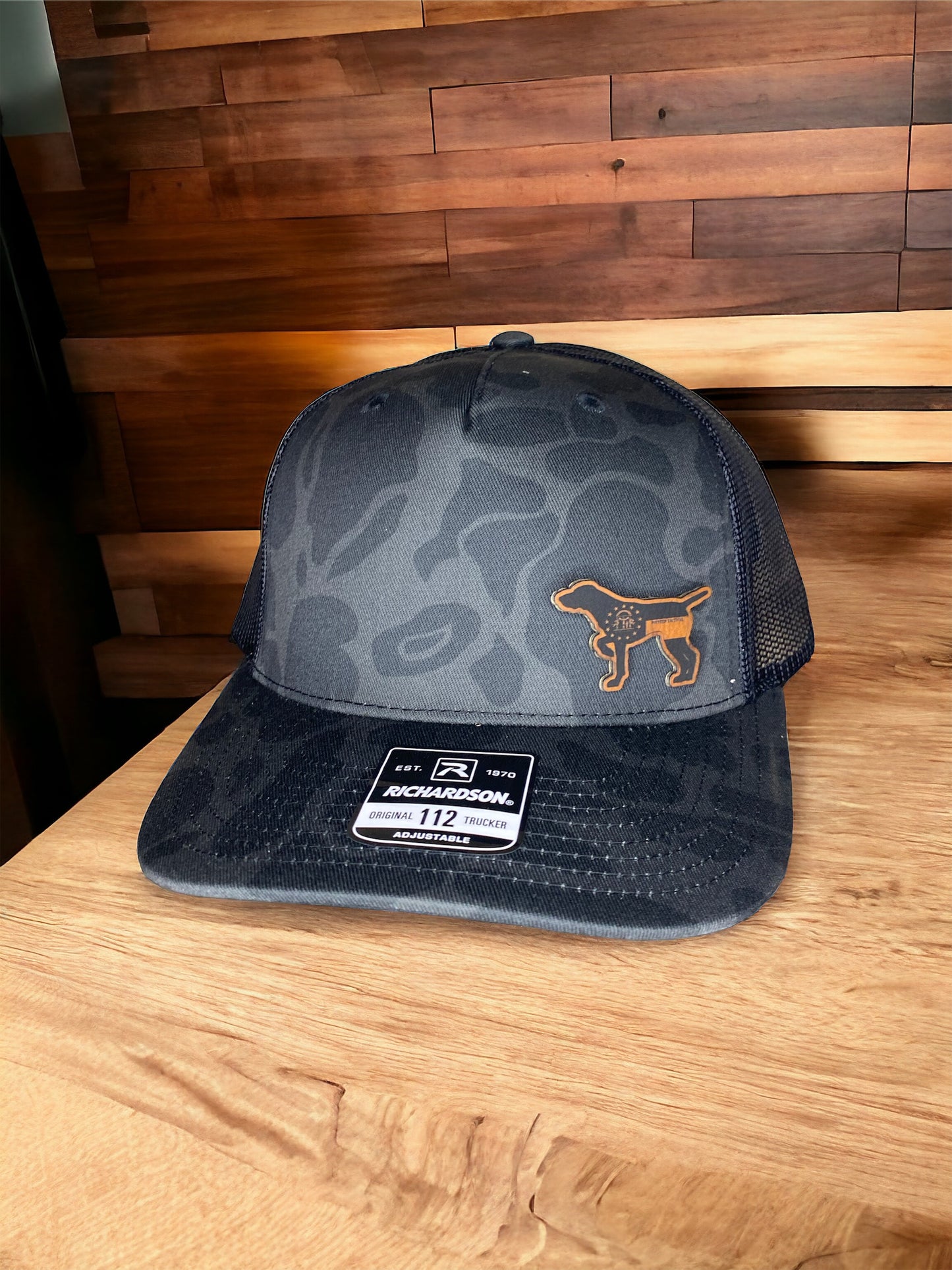 K9 Storm GA Flag Leather Pointer Richardson 112 Trucker Hat