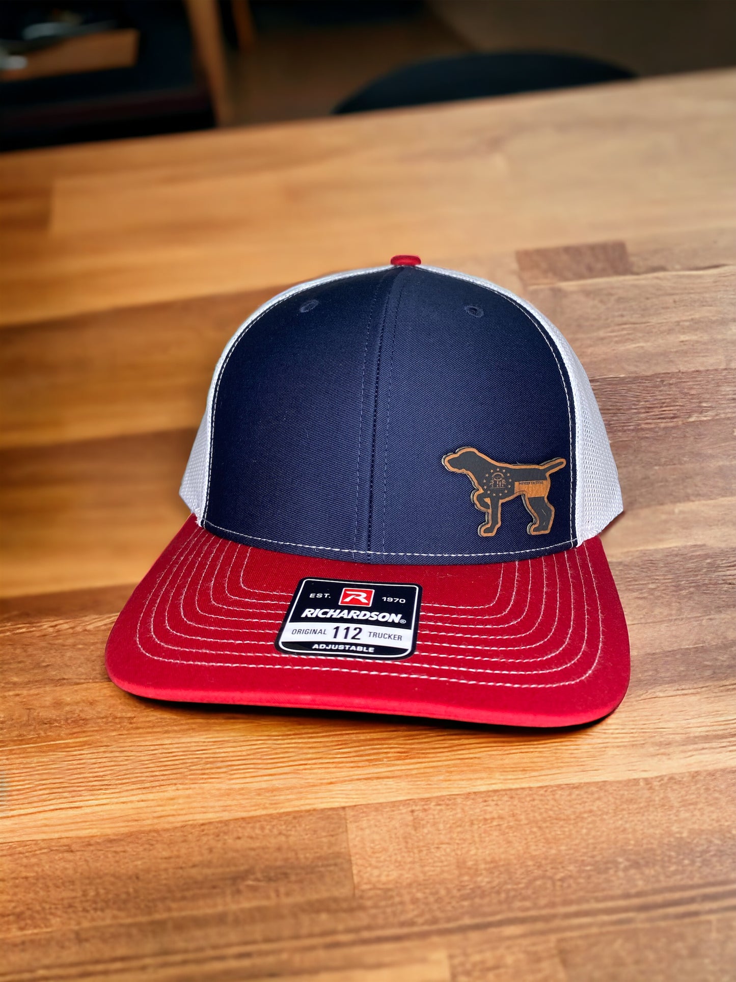 K9 Storm GA Flag Leather Pointer Richardson 112 Trucker Hat