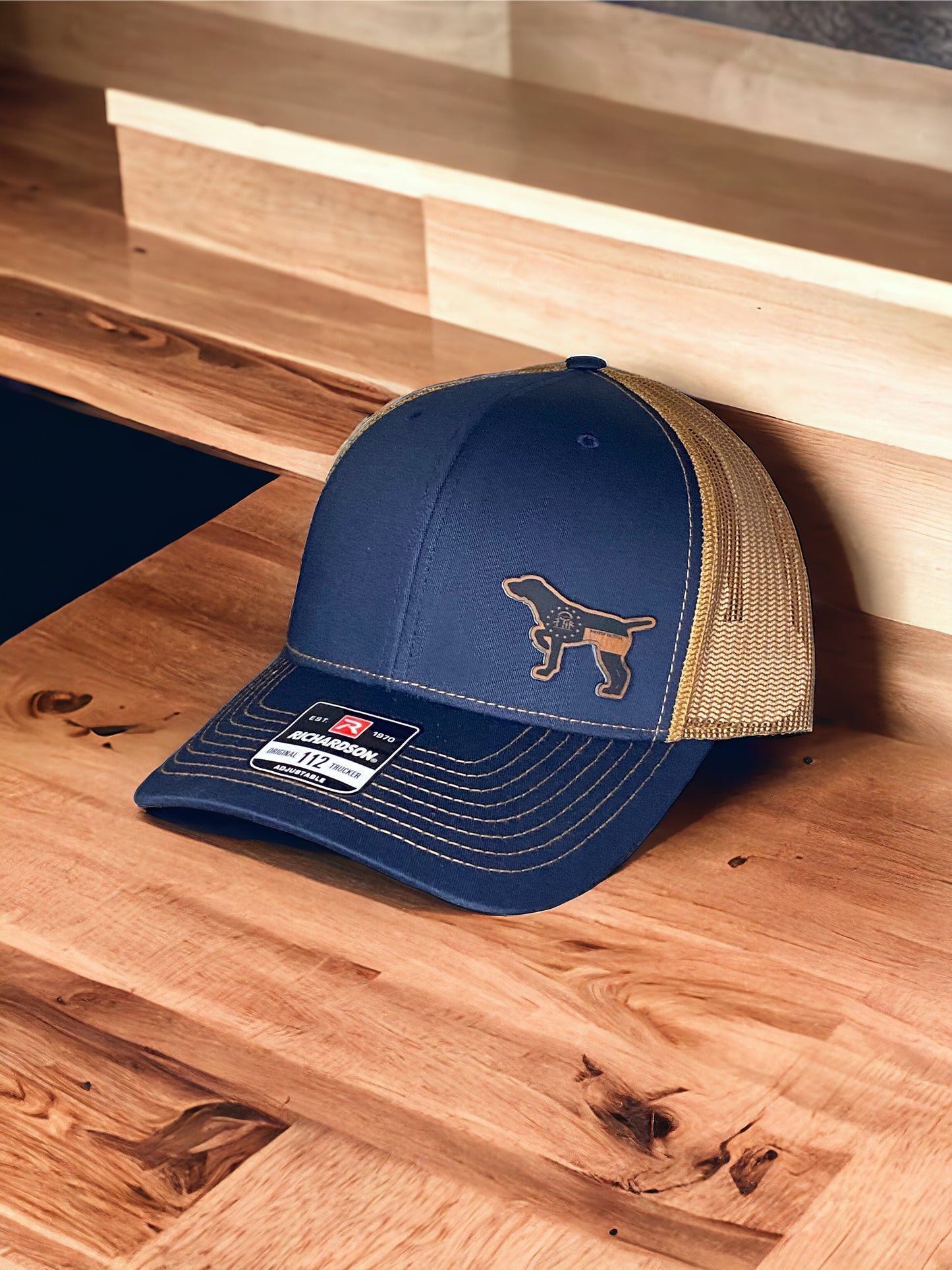 K9 Storm GA Flag Leather Pointer Richardson 112 Trucker Hat