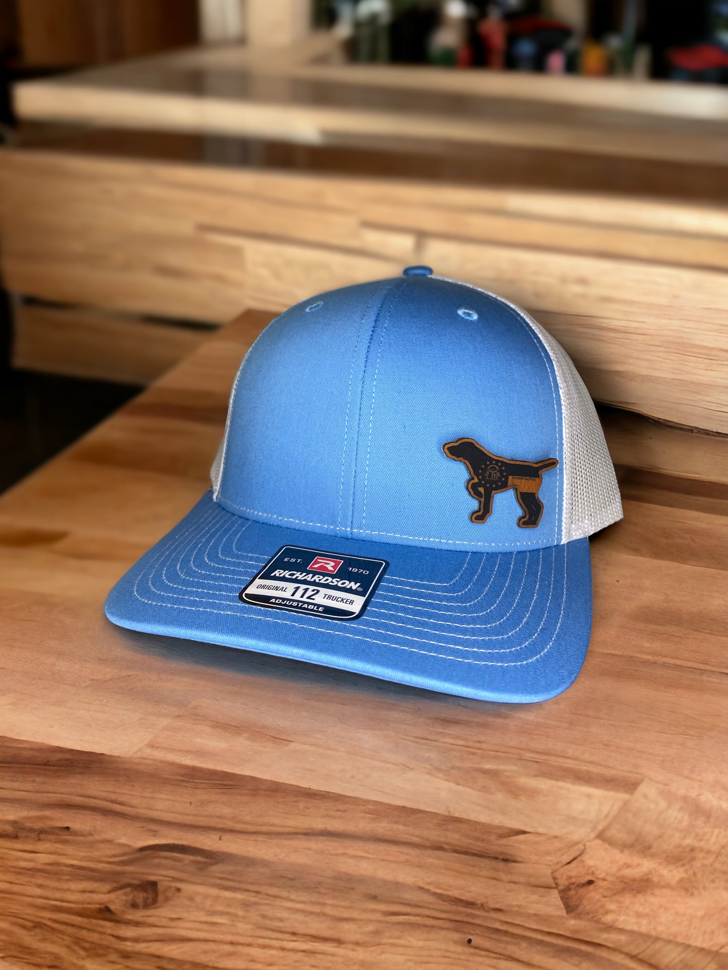 K9 Storm GA Flag Leather Pointer Richardson 112 Trucker Hat