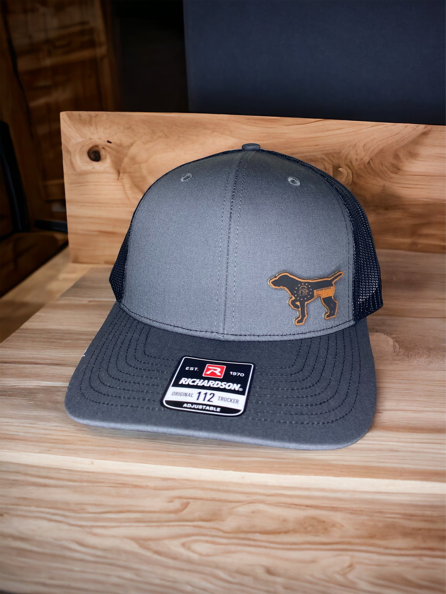 K9 Storm GA Flag Leather Pointer Richardson 112 Trucker Hat
