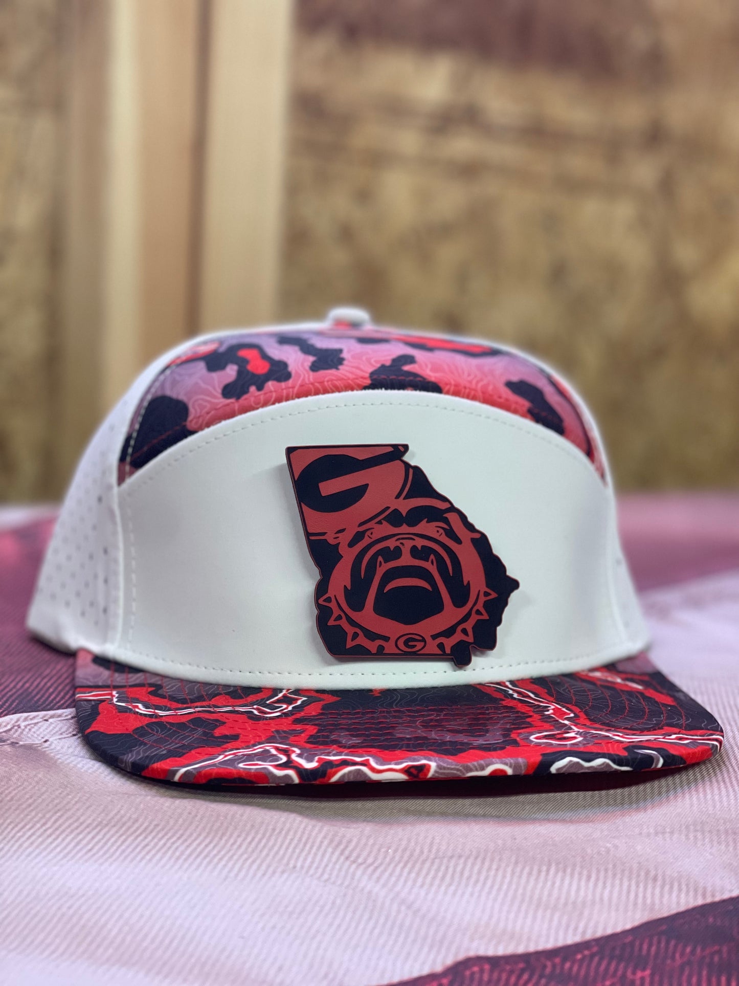 Red Camo Georgia Bulldogs State Patch Hat