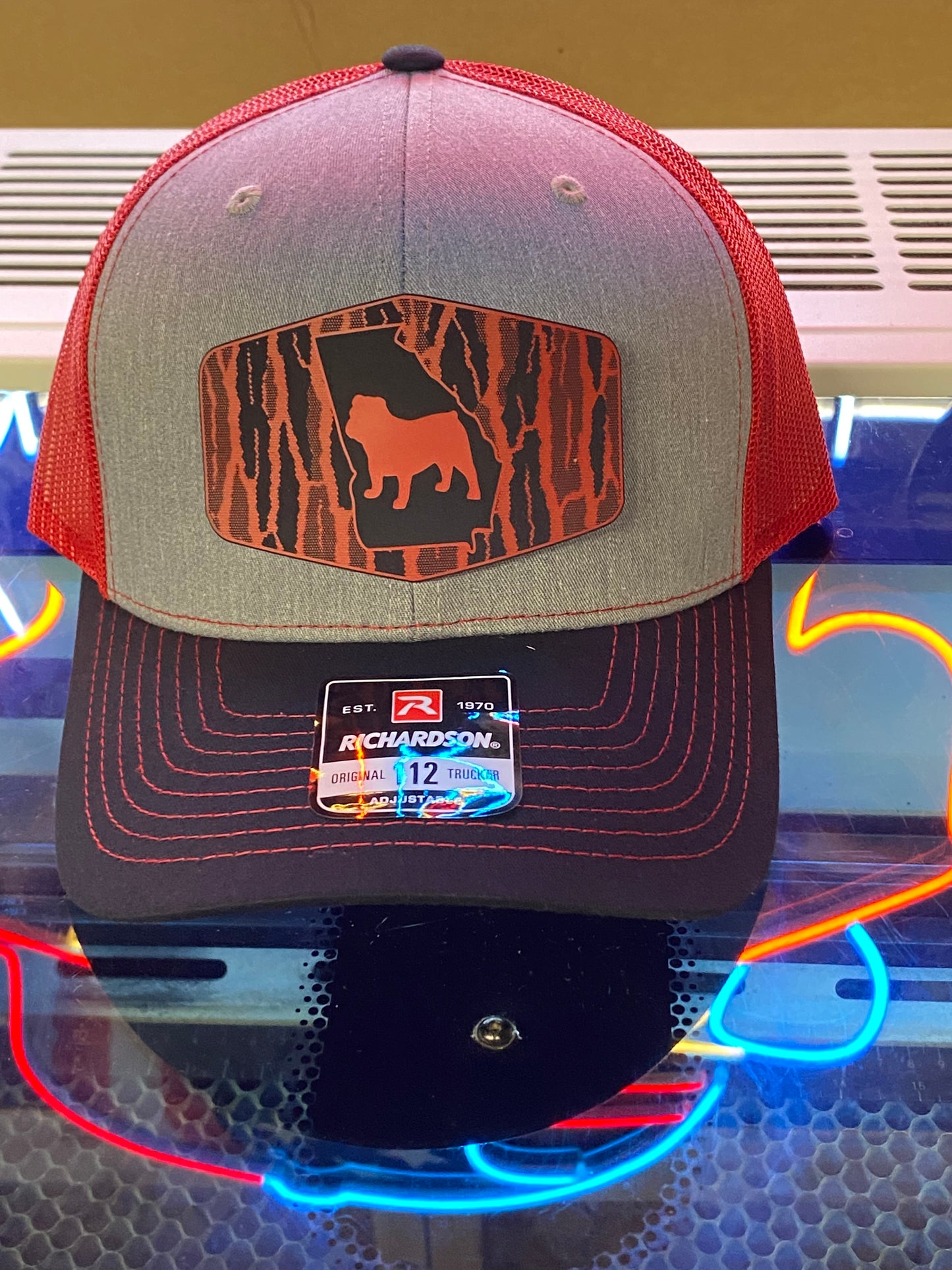 Georgia Camo Bulldog Gray/Black Red Mesh