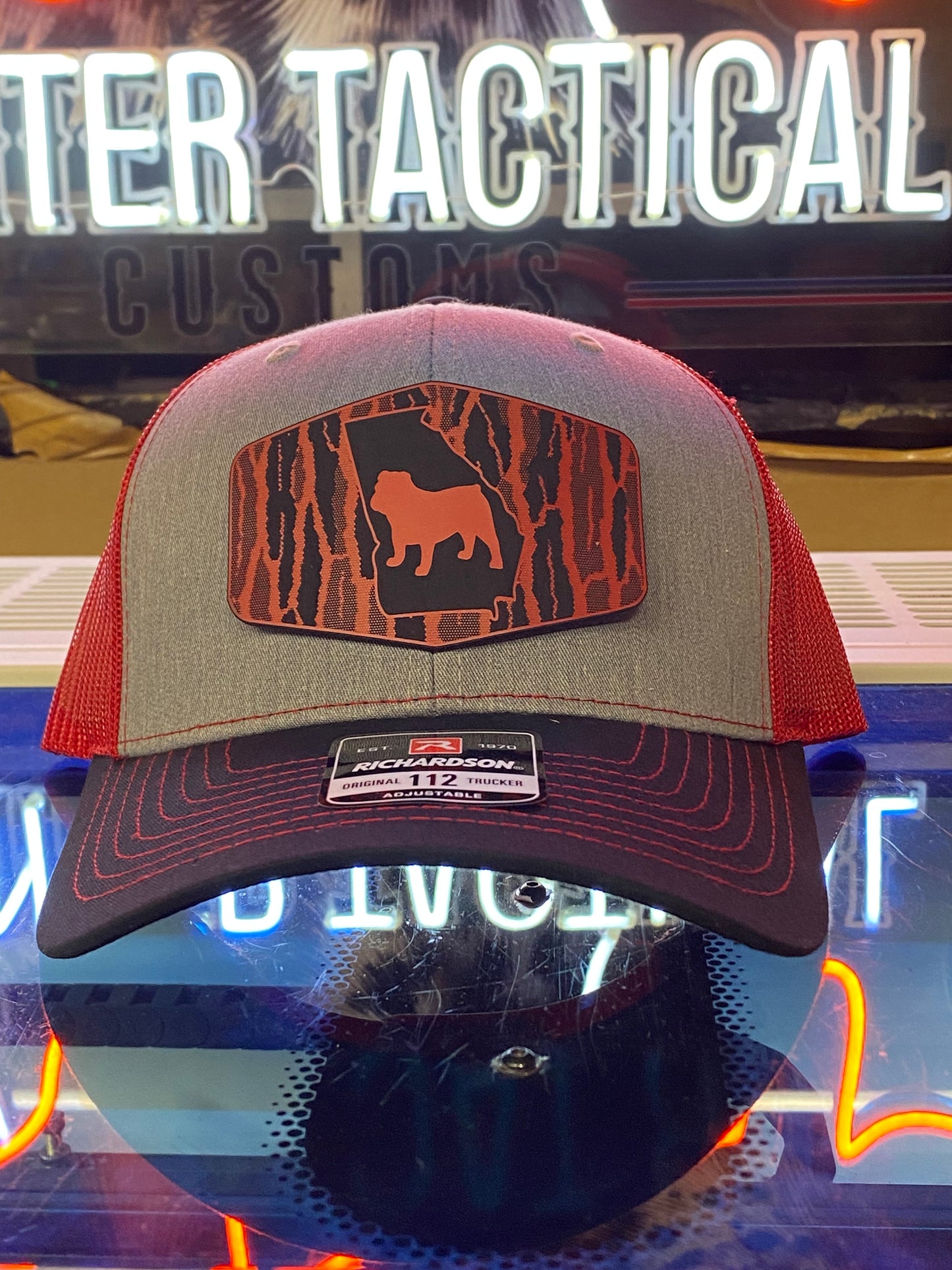 Georgia Camo Bulldog Gray/Black Red Mesh