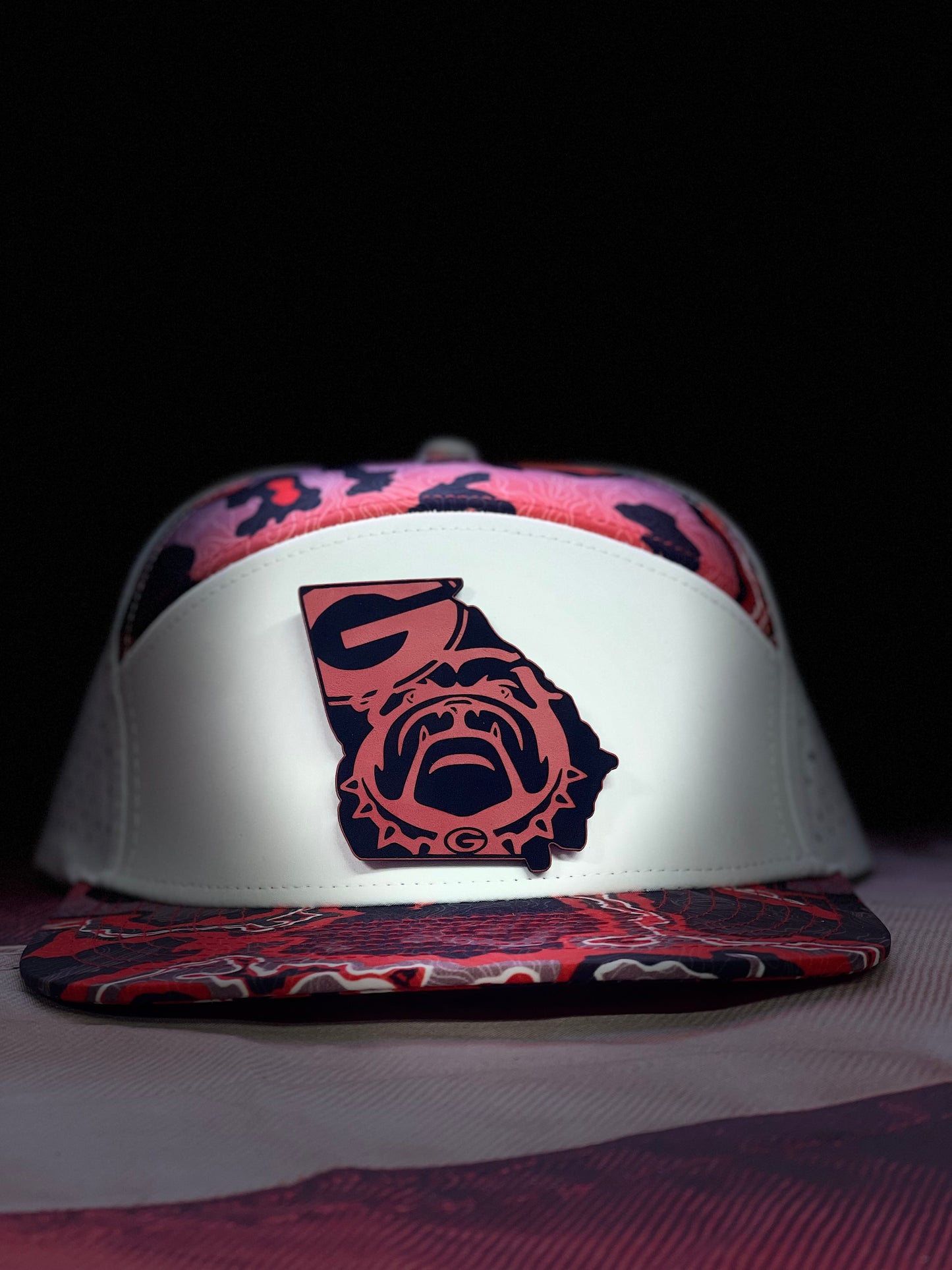 Red Camo Georgia Bulldogs State Patch Hat