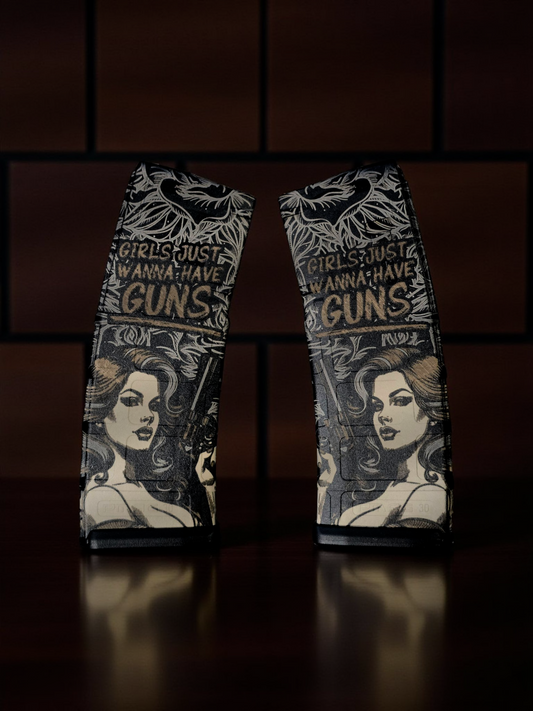 "Girls Just Wanna Have Guns" Custom Laser Engraved AR Magazines – Pointer Tactical Customs