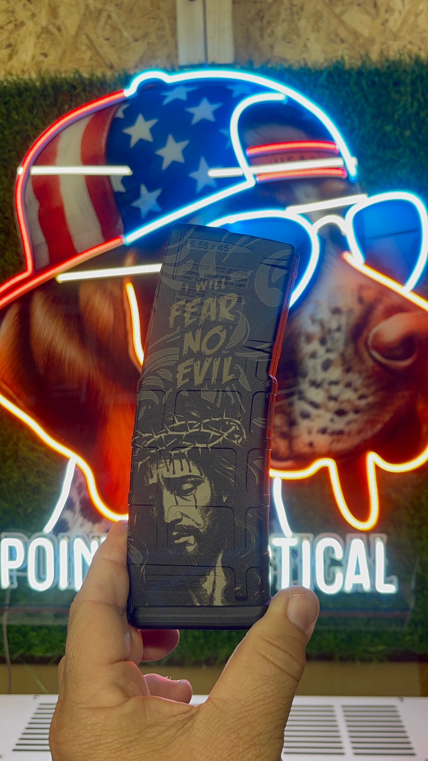 Custom Laser-Engraved “I Will Fear No Evil” AR Mag – Faith & Freedom Edition | Pointer Tactical Customs