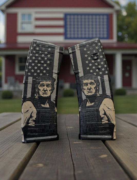 Custom Laser-Engraved “Patriot Warrior” AR Mag – American Grit Edition | Pointer Tactical Customs