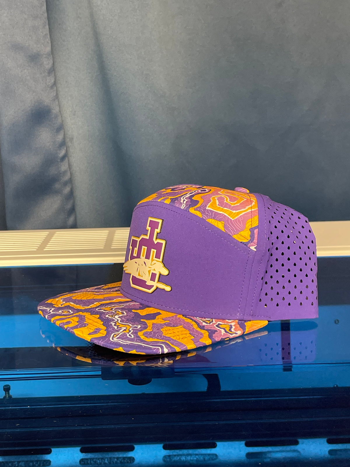Jones County Purple & Gold Topographic Snapback Hat