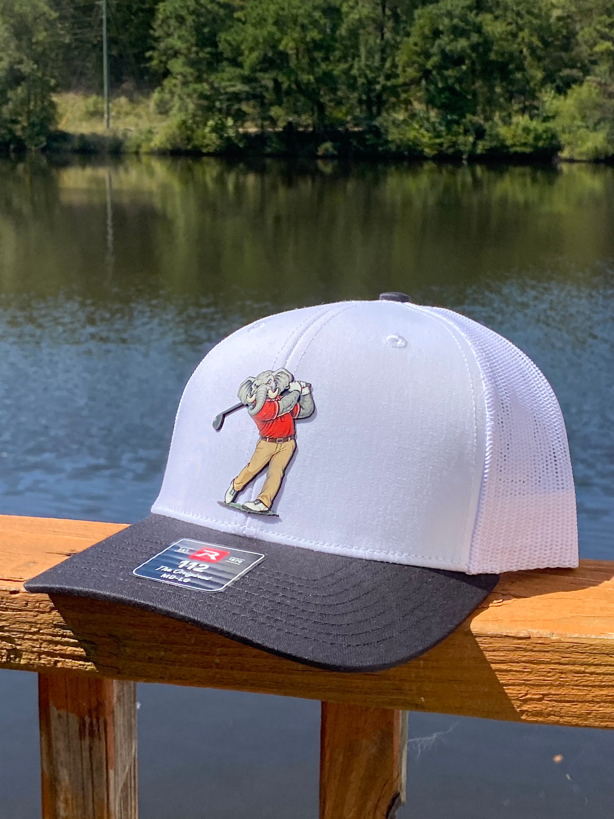 Elephant Golfer Hat on a Richardson 112 Snapback
