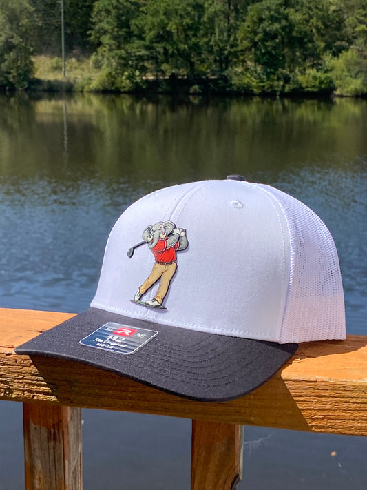 Elephant Golfer Hat on a Richardson 112 Snapback