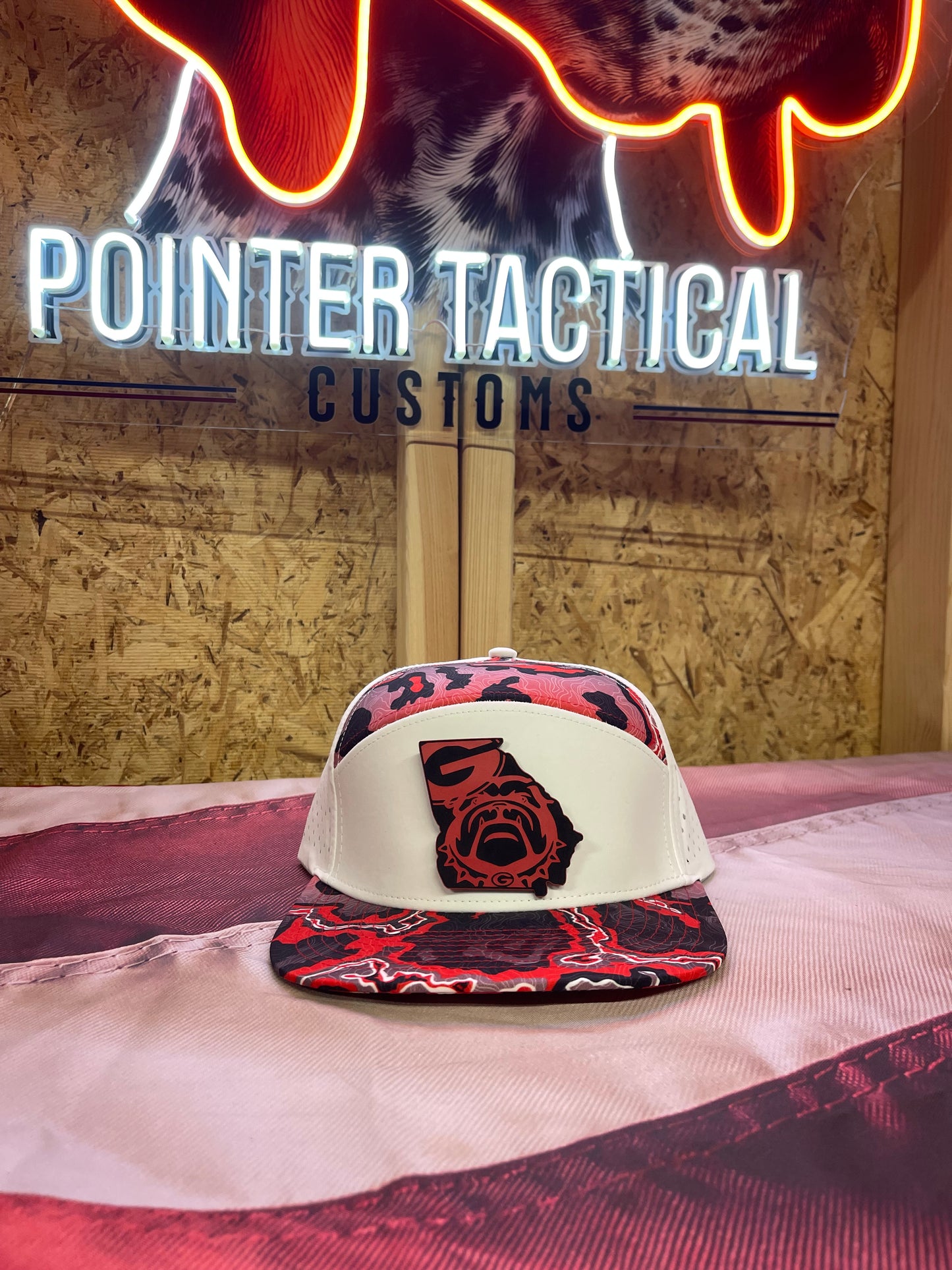 Red Camo Georgia Bulldogs State Patch Hat