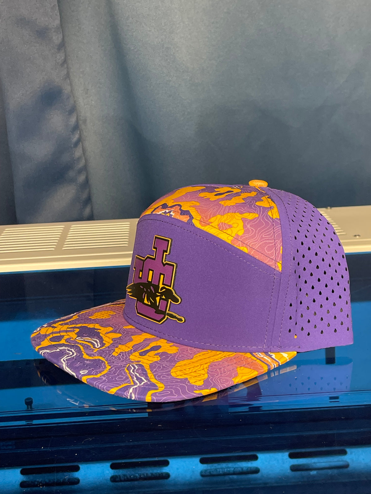 Jones County Purple & Gold Topographic Snapback Hat