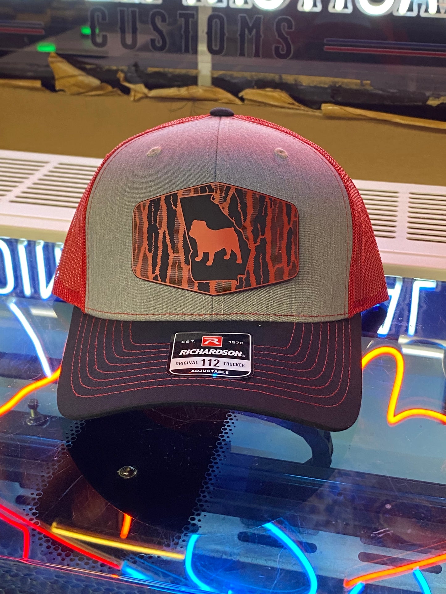 Georgia Camo Bulldog Gray/Black Red Mesh