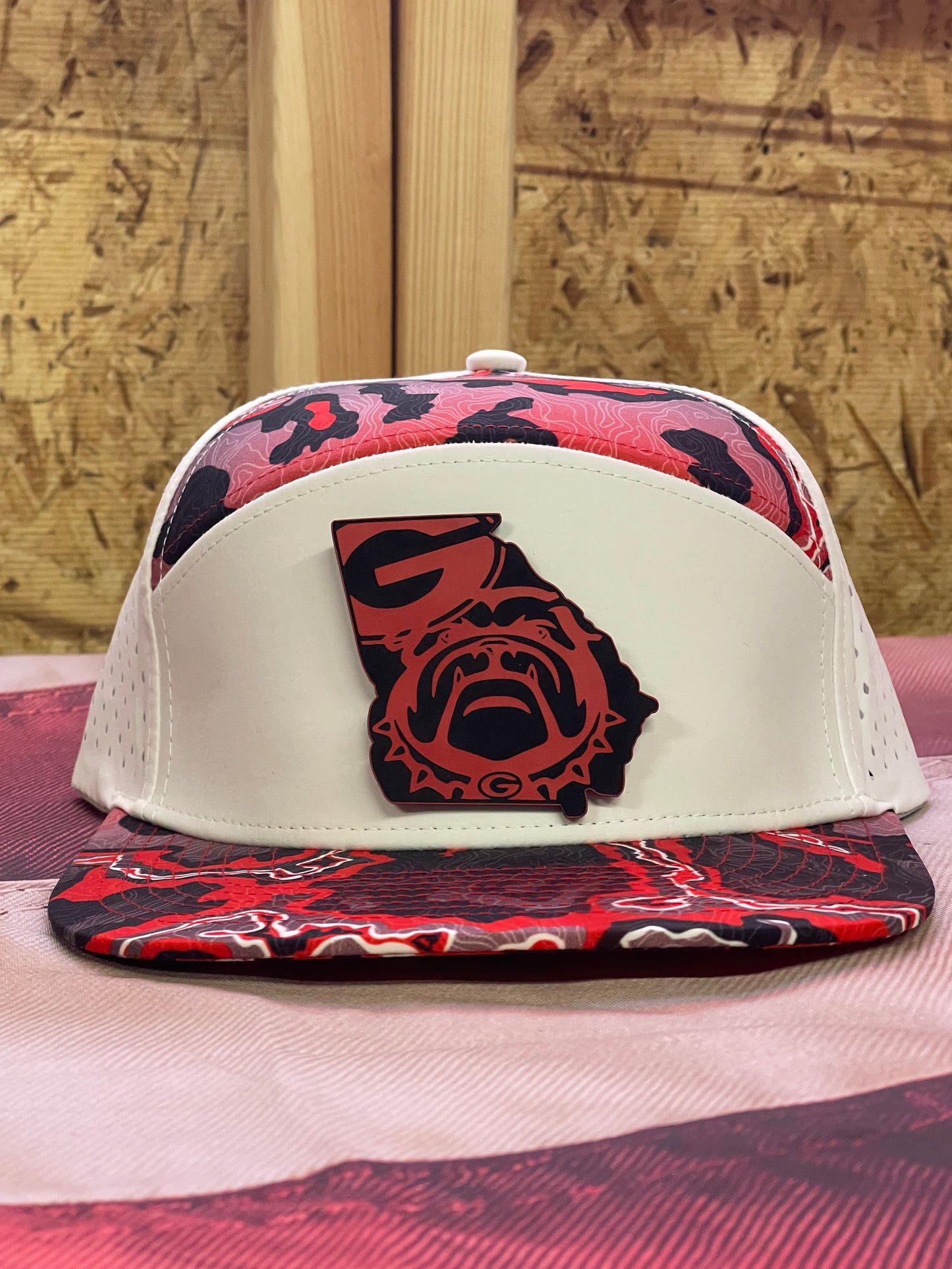 Red Camo Georgia Bulldogs State Patch Hat