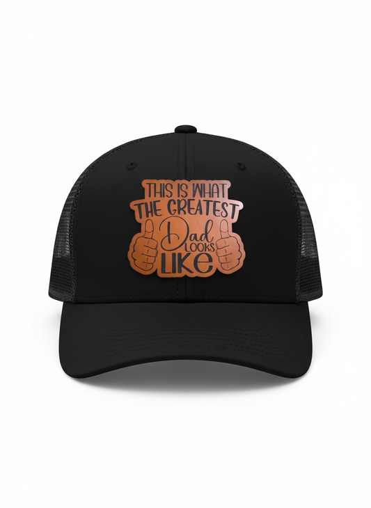 Greatest Dad Leather Patch Hat