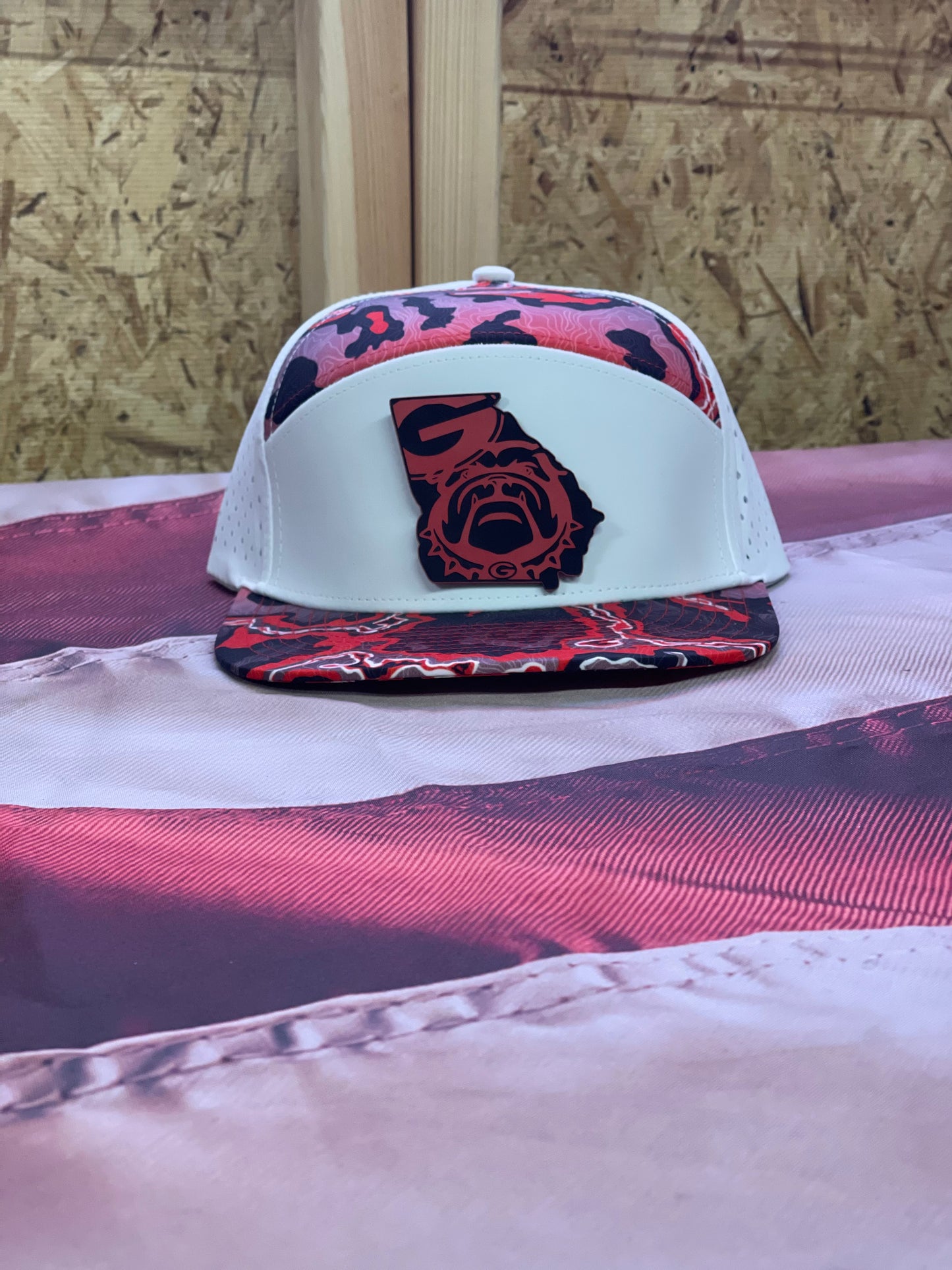 Red Camo Georgia Bulldogs State Patch Hat
