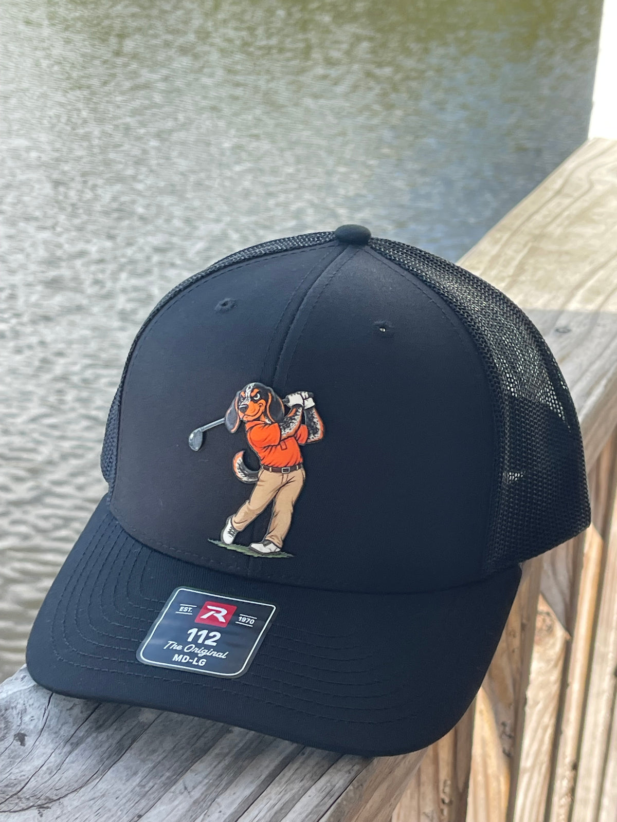 Hound Golfer on a Richardson 112 SnapBack ￼