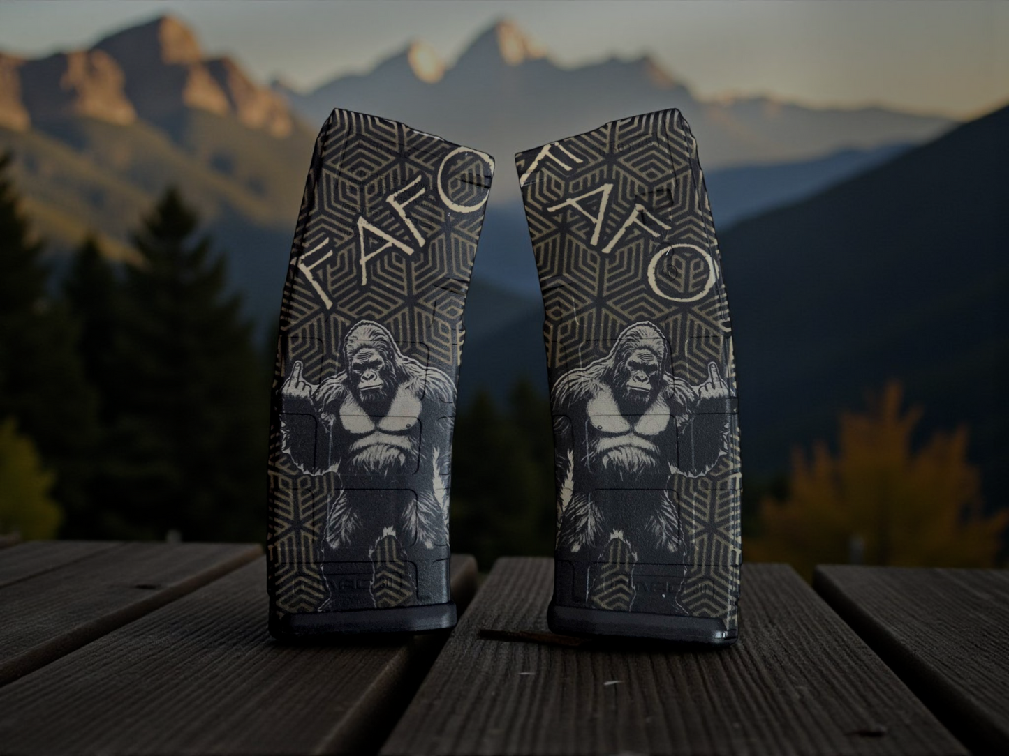 Bigfoot “FAFO” Custom Laser-Engraved AR-15 Magazine – Sasquatch Middle Finger Design | Pointer Tactical Customs
