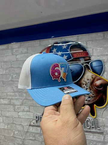 67 Ice Cream Donut Patch Hat – Light Blue/White Richardson Trucker