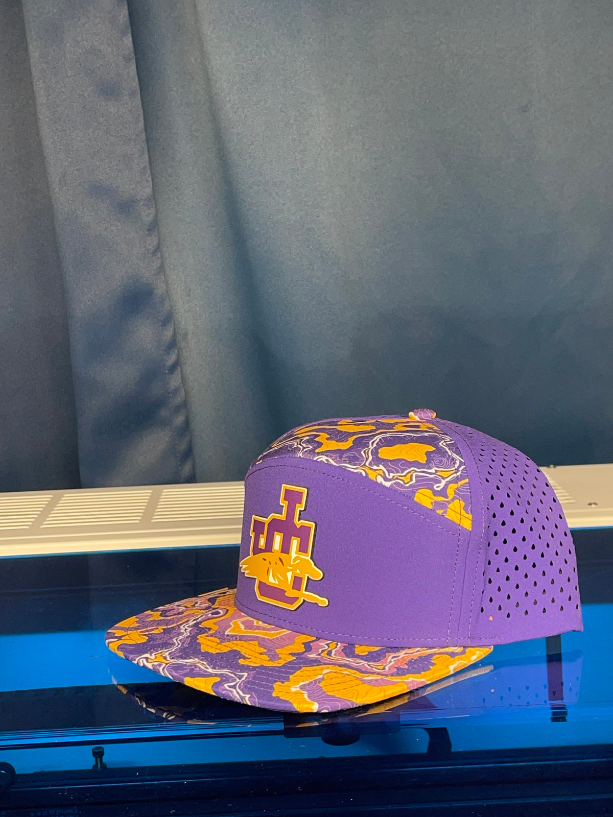 Jones County Purple & Gold Topographic Snapback Hat