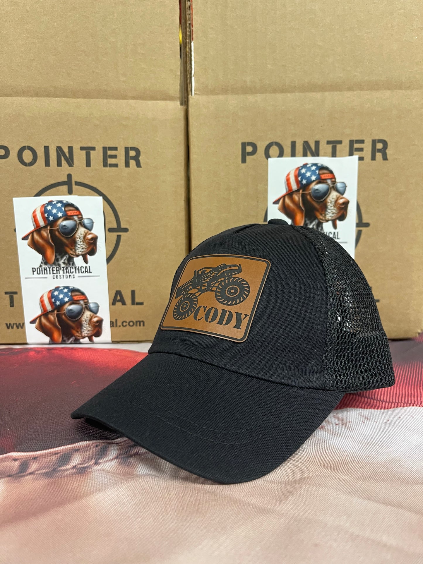 Custom Monster Truck Name Hat for Kids | Personalized Trucker Hat by Pointer Tactical Customs