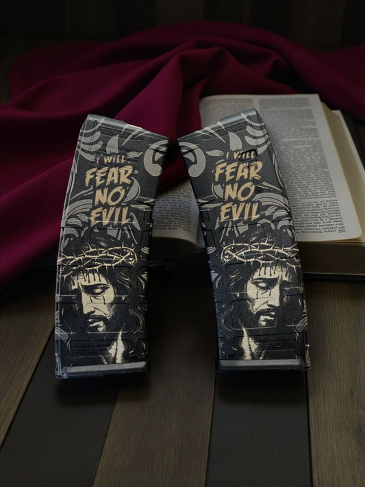 Custom Laser-Engraved “I Will Fear No Evil” AR Mag – Faith & Freedom Edition | Pointer Tactical Customs