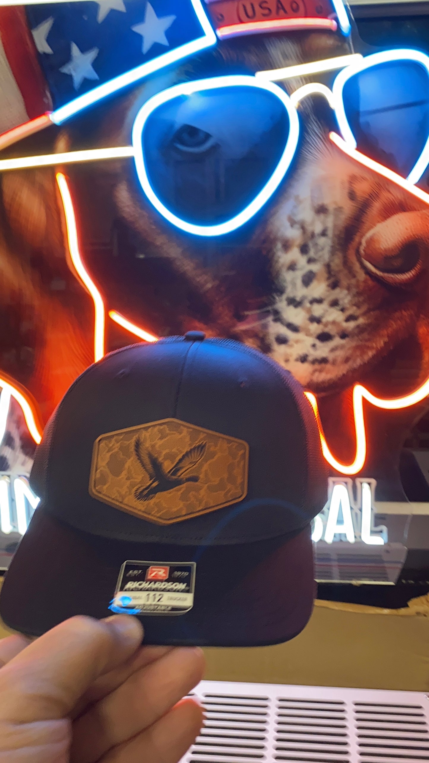Duck Hunting Hat with Leather Patch | Mallard Camo Duck Trucker Cap | Pointer Tactical Customs