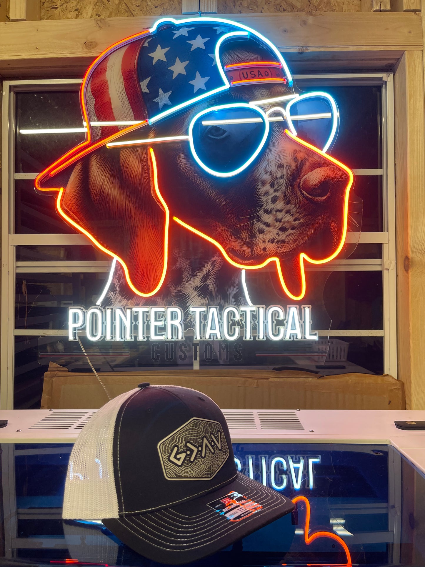 God is Greater Than the Highs and Lows Hex Topographic Patch Hat Black & White Richardson 112 Trucker Pointer Tactical Customs