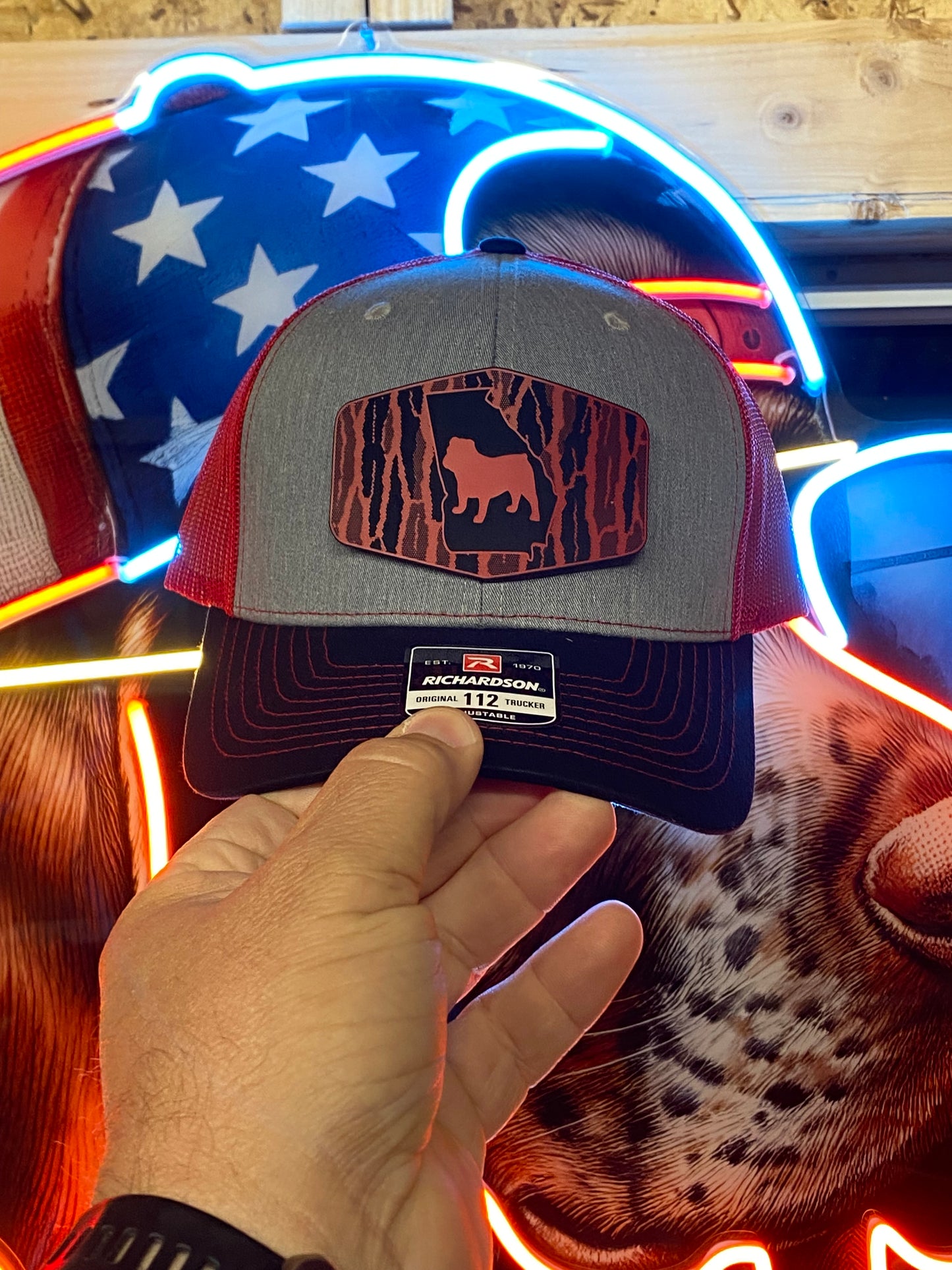 Georgia Camo Bulldog Gray/Black Red Mesh