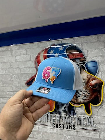 67 Ice Cream Donut Patch Hat – Light Blue/White Richardson Trucker