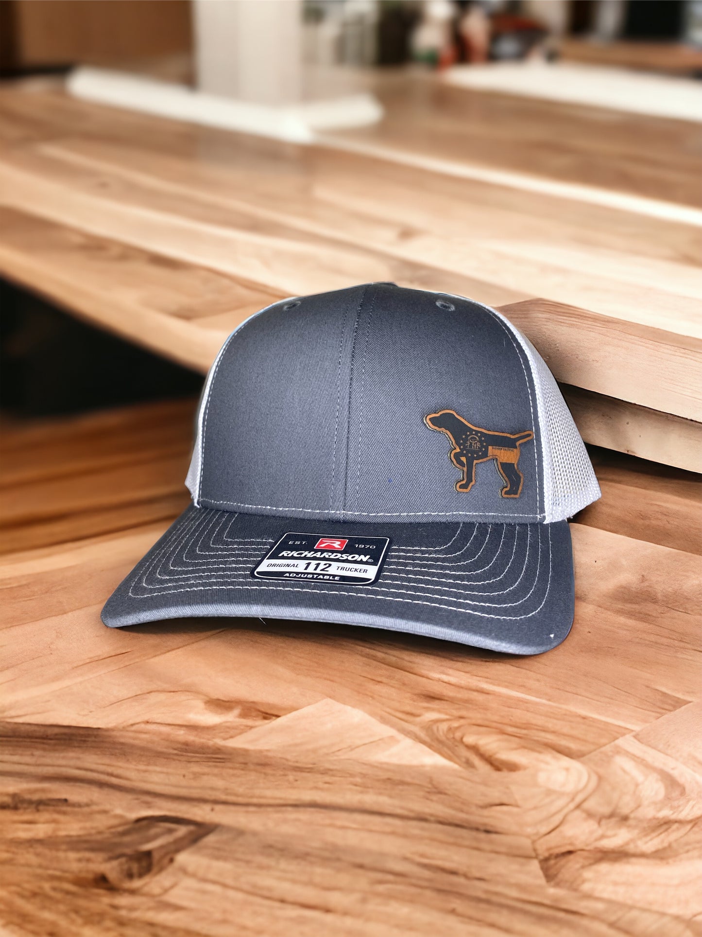 K9 Storm GA Flag Leather Pointer Richardson 112 Trucker Hat