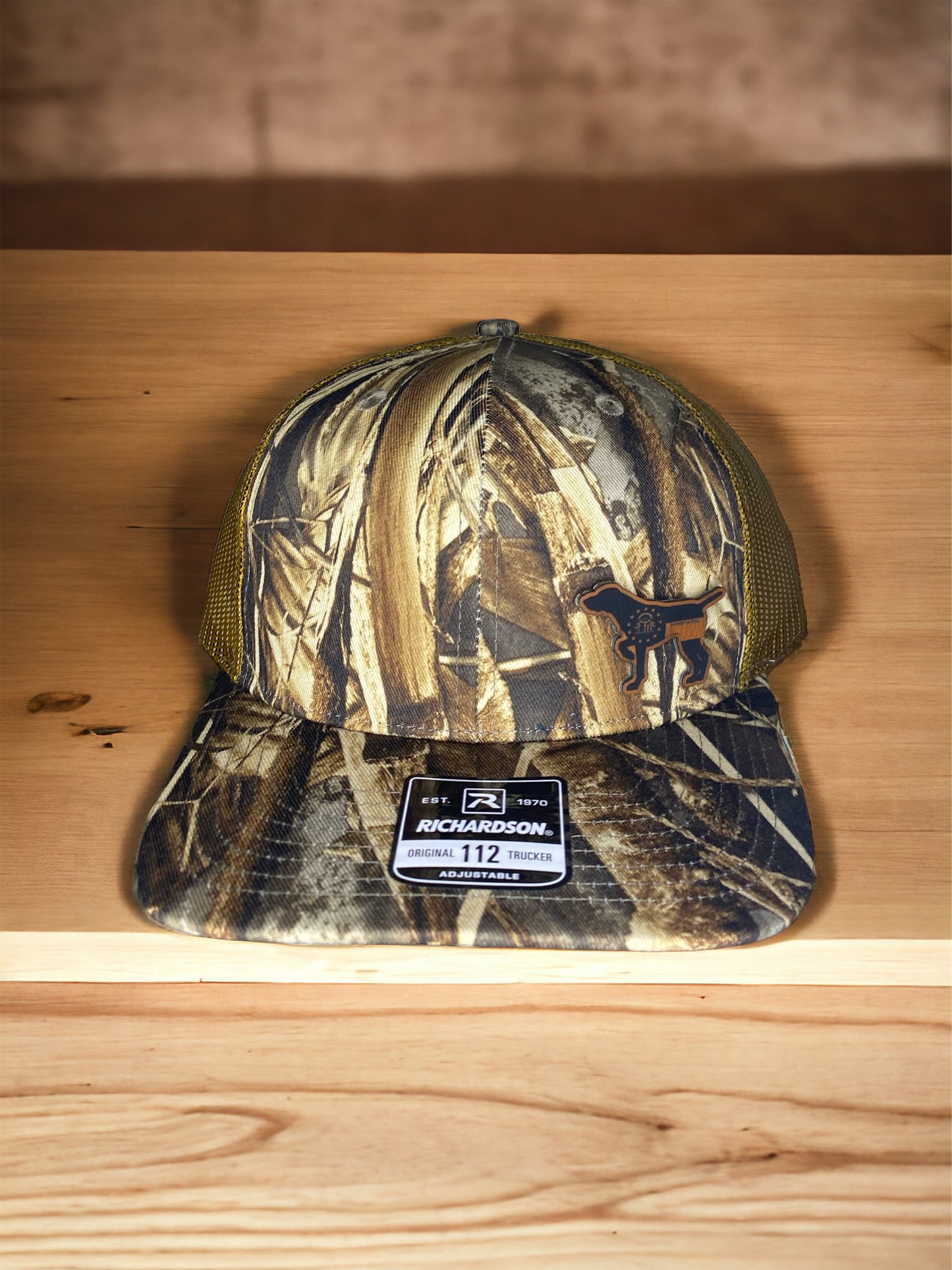 K9 Storm GA Flag Leather Pointer Richardson 112 Trucker Hat
