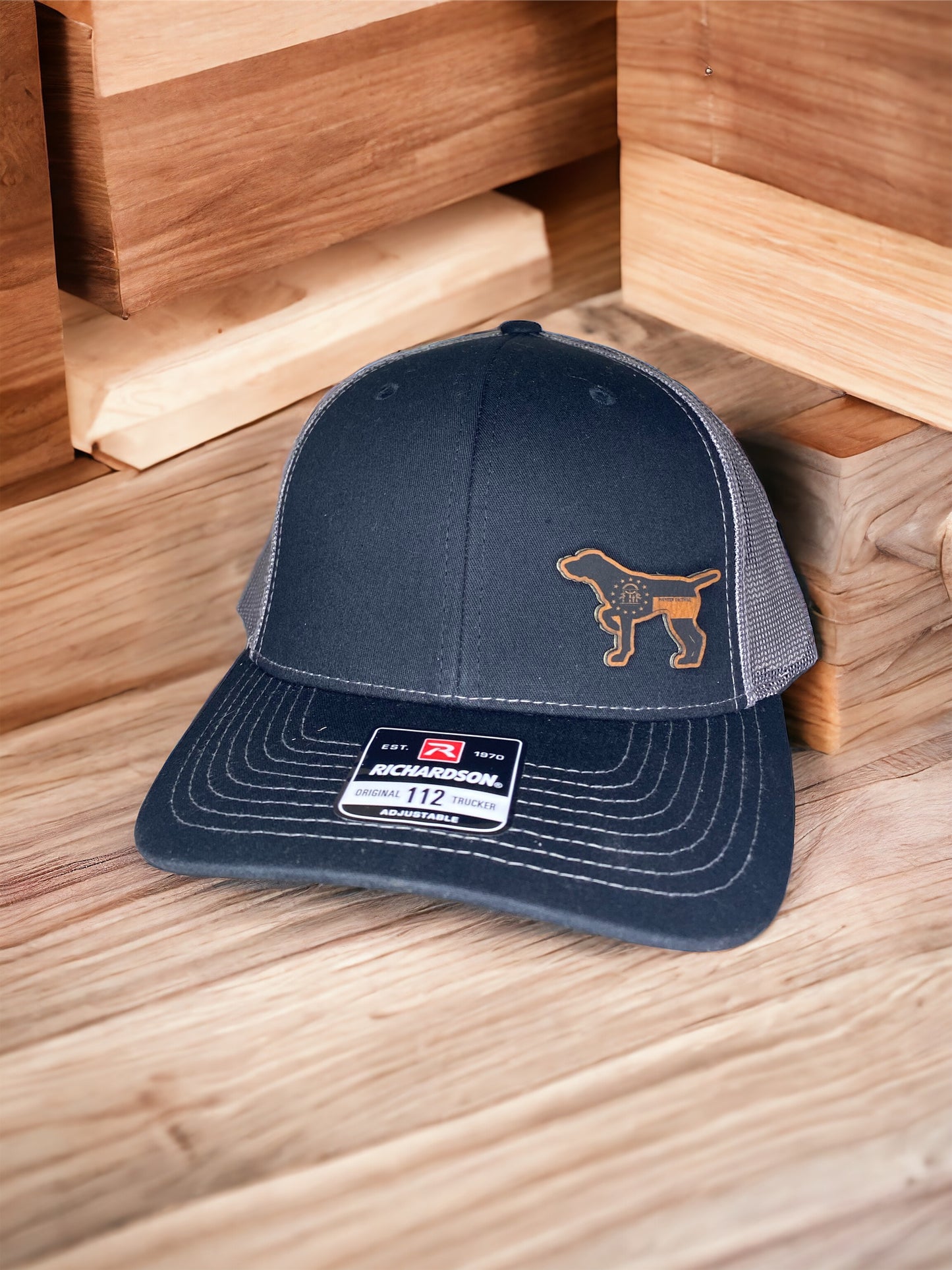 K9 Storm GA Flag Leather Pointer Richardson 112 Trucker Hat
