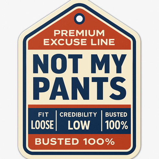 Not My Pants – Premium Excuse Line Sticker